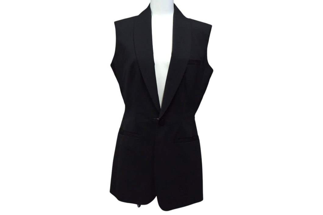 Jean Paul GAULTIER ジャンポール ゴルチェ フェム ロングベスト ブラック ファーナイロン サイズ40 美品 中古 4c076388 