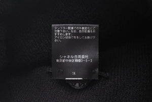 CHANEL シャネル ロゴ ニットキャップ ニット帽 ビーニー ユニセックス ブラック ウール カシミヤ 美品 中古 4c076390