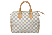 Load image into Gallery viewer, LOUIS VUITTON ルイヴィトン ハンドバッグ スピーディ25 ダミエアズール N41534 ホワイト グレー 美品 中古 4c076393