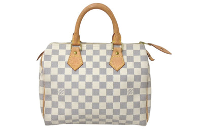 LOUIS VUITTON ルイヴィトン ハンドバッグ スピーディ25 ダミエアズール N41534 ホワイト グレー 美品 中古 4c076393