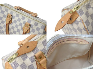 LOUIS VUITTON ルイヴィトン ハンドバッグ スピーディ25 ダミエアズール N41534 ホワイト グレー 美品 中古 4c076393