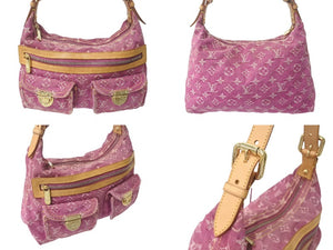 LOUIS VUITTON ルイヴィトン バギーPM モノグラムデニム ショルダーバッグ M95212 デニム レザー ピンク 美品 中古 4c076401