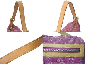 LOUIS VUITTON ルイヴィトン バギーPM モノグラムデニム ショルダーバッグ M95212 デニム レザー ピンク 美品 中古 4c076401