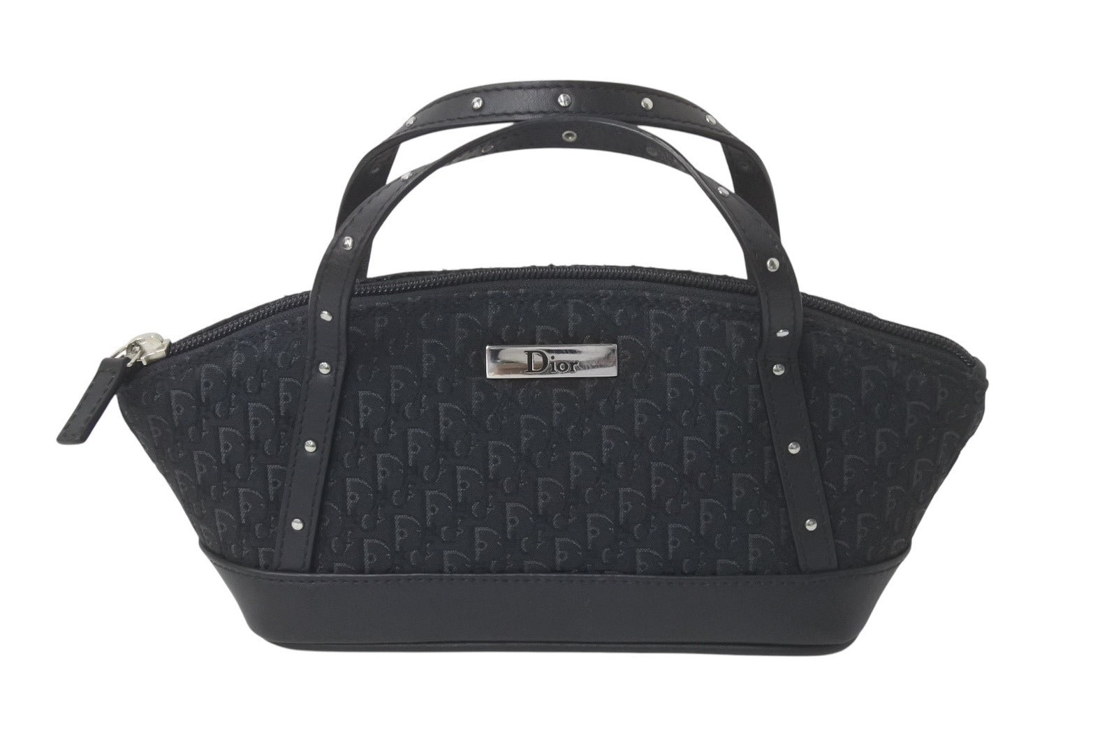 希少 Dior ガリアーノ期 レザー ハンドバッグ ガンメタリック 希少