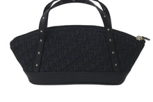 Load image into Gallery viewer, Dior ディオール トロッター ミニハンドバッグ 総柄 ブラック MC0063 コットンキャンバス レザー シルバー金具 中古 4c076402