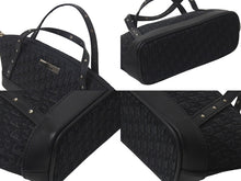 Load image into Gallery viewer, Dior ディオール トロッター ミニハンドバッグ 総柄 ブラック MC0063 コットンキャンバス レザー シルバー金具 中古 4c076402