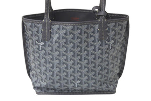 新品同様 GOYARD ゴヤール アンジュ ミニ ハンドバッグ リバーシブル ミニトートバッグ ゴヤールディンキャンバス グレー 中古 4c076412