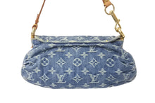 Load image into Gallery viewer, LOUIS VUITTON ルイヴィトン モノグラムデニム ミニプリーティ PM ハンドバッグ M95020 レザー ブルー 美品 中古 4c076414