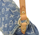 Load image into Gallery viewer, LOUIS VUITTON ルイヴィトン モノグラムデニム ミニプリーティ PM ハンドバッグ M95020 レザー ブルー 美品 中古 4c076414
