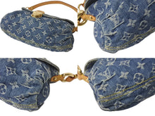 Load image into Gallery viewer, LOUIS VUITTON ルイヴィトン モノグラムデニム ミニプリーティ PM ハンドバッグ M95020 レザー ブルー 美品 中古 4c076414
