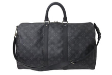 Load image into Gallery viewer, 極美品 LOUIS VUITTON ルイヴィトン エクリプス キーポル バンドリエール45 ボストンバッグ M40569 シルバー金具 ブラック 中古 4c076419