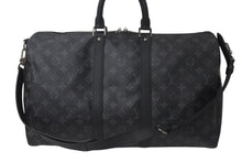 Load image into Gallery viewer, 極美品 LOUIS VUITTON ルイヴィトン エクリプス キーポル バンドリエール45 ボストンバッグ M40569 シルバー金具 ブラック 中古 4c076419