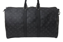 Load image into Gallery viewer, 極美品 LOUIS VUITTON ルイヴィトン エクリプス キーポル バンドリエール45 ボストンバッグ M40569 シルバー金具 ブラック 中古 4c076419