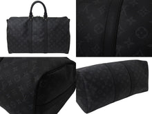 Load image into Gallery viewer, 極美品 LOUIS VUITTON ルイヴィトン エクリプス キーポル バンドリエール45 ボストンバッグ M40569 シルバー金具 ブラック 中古 4c076419