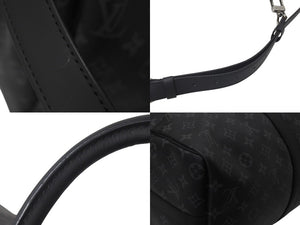 極美品 LOUIS VUITTON ルイヴィトン エクリプス キーポル バンドリエール45 ボストンバッグ M40569 シルバー金具 ブラック 中古 4c076419