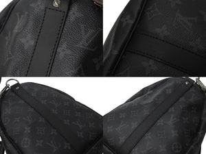 極美品 LOUIS VUITTON ルイヴィトン エクリプス キーポル バンドリエール45 ボストンバッグ M40569 シルバー金具 ブラック 中古 4c076419