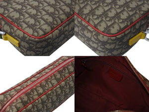 極美品 Christian Dior クリスチャンディオール ショルダーバッグ トロッター柄 ラスタ 05-MA-0034 キャンバス レザー シルバー金具 中古 4c076424