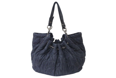 CHANEL シャネル ココカバス GM チェーントートバッグ A46887 12番台 デニム インディゴブルー ココマーク 良品 中古 4c076434