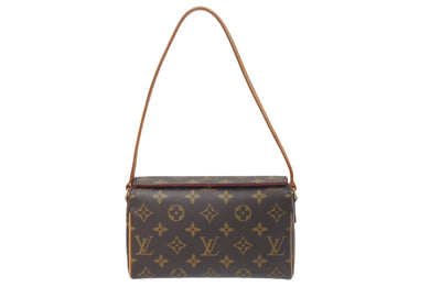 LOUIS VUITTON ルイヴィトン ハンドバッグ レシタル モノグラムキャンバス M51900 ゴールド金具 ブラウン 美品 中古 4c076451