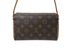 LOUIS VUITTON ルイヴィトン ハンドバッグ レシタル モノグラムキャンバス M51900 ゴールド金具 ブラウン 美品 中古 4c076451
