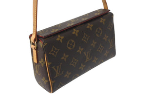 LOUIS VUITTON ルイヴィトン ハンドバッグ レシタル モノグラム M51900 ゴールド金具 ブラウン 美品 中古 4c076451