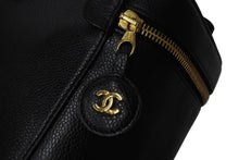 Load image into Gallery viewer, 極美品 CHANEL シャネル バニティ ハンドバッグ ブラック キャビアスキン 6番台 ココマーク ロゴ 小物入れ ゴールド金具 中古 4c076448