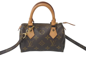 LOUIS VUITTON ルイヴィトン ミニスピーディ ハンドバッグ モノグラム M41534 PVC ブラウン ゴールド金具 良品 中古 4c076452
