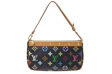 LOUISVUITTON ルイヴィトン ポシェットアクセソワール アクセサリーポーチ M92648 モノグラム マルチカラー ブラック 美品 中古 4c076453