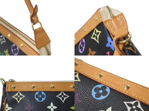LOUISVUITTON ルイヴィトン ポシェットアクセソワール アクセサリーポーチ M92648 モノグラム マルチカラー ブラック 美品 中古 4c076453