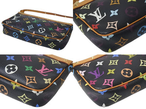 LOUISVUITTON ルイヴィトン ポシェットアクセソワール アクセサリーポーチ M92648 モノグラム マルチカラー ブラック 美品 中古 4c076453
