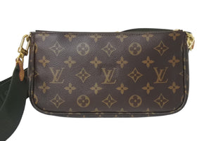 LOUIS VUITTON ルイヴィトン ミュルティポシェット アクセソワール カーキ ショルダーバッグ モノグラム M44813 美品 中古 4c076454