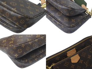 LOUIS VUITTON ルイヴィトン ミュルティポシェット アクセソワール カーキ ショルダーバッグ モノグラム M44813 美品 中古 4c076454