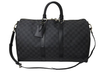 Load image into Gallery viewer, 極美品 LOUISVUITTON ルイヴィトン キーポルバンドリエール45 ボストンバッグ N41418 ダミエグラフィット ブラック 中古 4c076463
