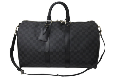 極美品 LOUISVUITTON ルイヴィトン キーポルバンドリエール45 ボストンバッグ N41418 ダミエグラフィット ブラック 中古 4c076463