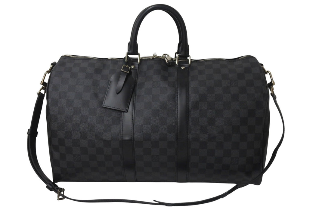極美品 LOUISVUITTON ルイヴィトン キーポルバンドリエール45 ボストンバッグ N41418 ダミエグラフィット ブラック 中古 4c076463