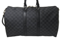 Load image into Gallery viewer, 極美品 LOUISVUITTON ルイヴィトン キーポルバンドリエール45 ボストンバッグ N41418 ダミエグラフィット ブラック 中古 4c076463