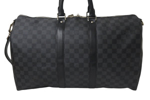 極美品 LOUISVUITTON ルイヴィトン キーポルバンドリエール45 ボストンバッグ N41418 ダミエグラフィット ブラック 中古 4c076463