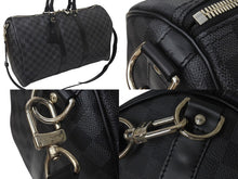 Load image into Gallery viewer, 極美品 LOUISVUITTON ルイヴィトン キーポルバンドリエール45 ボストンバッグ N41418 ダミエグラフィット ブラック 中古 4c076463