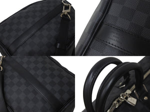極美品 LOUISVUITTON ルイヴィトン キーポルバンドリエール45 ボストンバッグ N41418 ダミエグラフィット ブラック 中古 4c076463