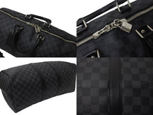 Load image into Gallery viewer, 極美品 LOUISVUITTON ルイヴィトン キーポルバンドリエール45 ボストンバッグ N41418 ダミエグラフィット ブラック 中古 4c076463