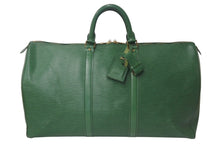 Load image into Gallery viewer, LOUIS VUITTON ルイヴィトン キーポル50 ボストンバッグ M42964 ボルネオグリーン エピレザー ゴールド金具 美品 中古 4c076471