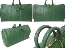 Load image into Gallery viewer, LOUIS VUITTON ルイヴィトン キーポル50 ボストンバッグ M42964 ボルネオグリーン エピレザー ゴールド金具 美品 中古 4c076471