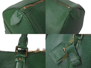 LOUIS VUITTON ルイヴィトン キーポル50 ボストンバッグ M42964 ボルネオグリーン エピレザー ゴールド金具 美品 中古 4c076471