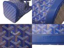 Load image into Gallery viewer, 新品未使用 GOYARD ゴヤール プティ フロ バケットバッグ ショルダーバッグ ブルー ゴヤールディンキャンバス レザー 中古 4c076474