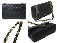 Load image into Gallery viewer, 極美品 CHANEL シャネル デカマトラッセ30 Wフラップ Wチェーン ショルダーバッグ ランダム番台 キャビアスキン ブラック ゴールド金具 中古 4c076476
