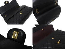 Load image into Gallery viewer, 極美品 CHANEL シャネル デカマトラッセ30 Wフラップ Wチェーン ショルダーバッグ ランダム番台 キャビアスキン ブラック ゴールド金具 中古 4c076476