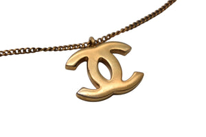 CHANEL シャネル ココマーク ハート ネックレス 重量約9.6g 全長約44cm 04P刻印 メタル ゴールド 美品 中古 4c076484