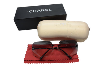 極美品 CHANEL シャネル サングラス 4017-D c.170/8G サイズ62□17 120 リムレス ココマーク ラインストーン グラデーションレンズ 中古 4c076488