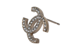 CHANEL シャネル ココマーク ピアス 両耳用 重量約2.8g A11A刻印 メタル ラインストーン ゴールド 美品 中古 4c076482