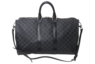 LOUISVUITTON ルイヴィトン キーポルバンドリエール45 ボストンバッグ N41418 ダミエグラフィット ブラック 美品 中古 4c076501